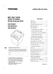Hướng dẫn sử dụng Toshiba AW-MF920LV Máy giặt