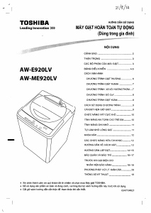 Hướng dẫn sử dụng Toshiba AW-ME920LV Máy giặt