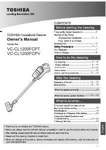 Hướng dẫn sử dụng Toshiba VC-CL1200FCPV Máy hút bụi
