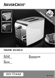 Bedienungsanleitung SilverCrest IAN 93444 Toaster