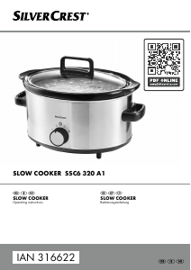 Bedienungsanleitung SilverCrest IAN 316622 Slow cooker