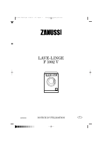 Mode d’emploi Zanussi F 1002 V Lave-linge