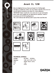 説明書 Qazqa 90537 Avant ランプ