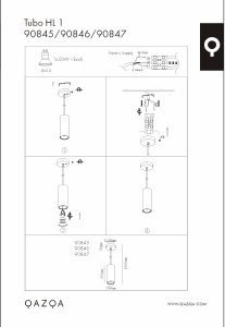Посібник Qazqa 90845 Tubo Лампа