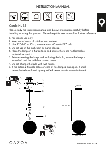 Посібник Qazqa 90891 Corda Лампа
