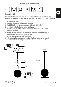 Mode d’emploi Qazqa 90893 Corda Lampe