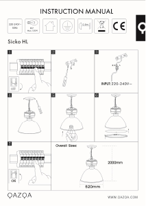 Bruksanvisning Qazqa 91038 Sicko Lampa