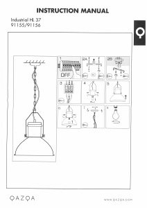 Kullanım kılavuzu Qazqa 91155 Industrial 37 Lamba