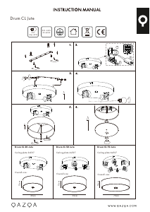 説明書 Qazqa 91164 Drum Jute ランプ