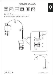 사용 설명서 Qazqa 91640 Arc Basic 램프