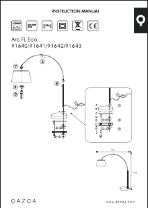 Manual Qazqa 91641 Arc Basic Candeeiro