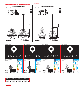사용 설명서 Qazqa 92018 Framework 램프