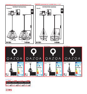 Kullanım kılavuzu Qazqa 92019 Framework Lamba