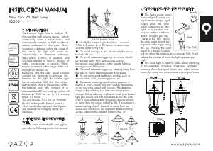 Manual Qazqa 92303 New York Candeeiro