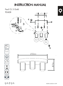 Bruksanvisning Qazqa 92428 Facil 3 Lampa