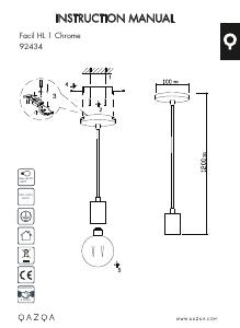 説明書 Qazqa 92434 Facil 1 ランプ