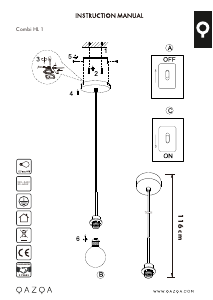 Kasutusjuhend Qazqa 92451 Combi 1 Lamp