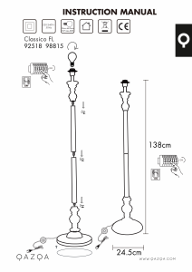 説明書 Qazqa 92518 Classico ランプ