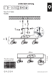 Manual Qazqa 92586 Twin 3 Candeeiro