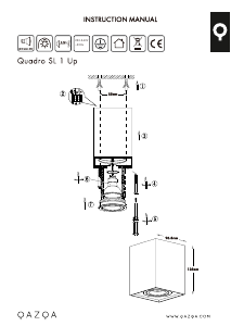 كتيب Qazqa 92666 Quadro 1 up مصباح