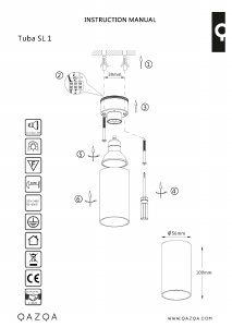 Mode d’emploi Qazqa 92680 Tuba 1 Lampe