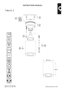 説明書 Qazqa 92684 Tuba 2 ランプ