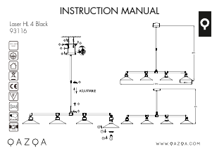 Priručnik Qazqa 93116 4 Laser Svjetiljka