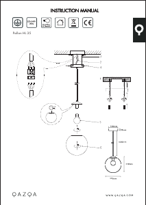 Bruksanvisning Qazqa 93150 Pallon Lampa