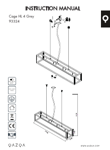 Manual Qazqa 93324 Cage 4 Lampă