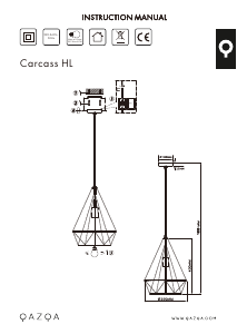 사용 설명서 Qazqa 93471 Carcass 램프