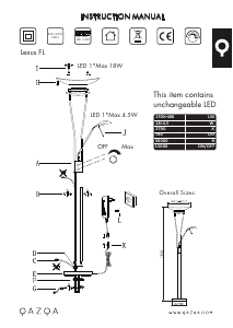 説明書 Qazqa 93514 Lexus ランプ