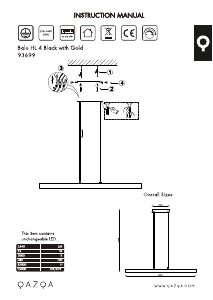 Mode d’emploi Qazqa 93699 Balo 4 Lampe