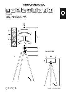 Manual Qazqa 93701 Tripe Lampă