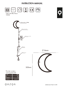 Mode d’emploi Qazqa 93850 Neon Maan Lampe