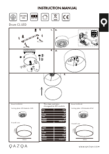 Kullanım kılavuzu Qazqa 93868 Drum LED Lamba