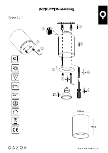 Mode d’emploi Qazqa 94357 Tubo 1 Lampe