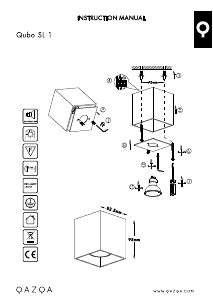 Manual de uso Qazqa 94358 Qubo 1 Lámpara