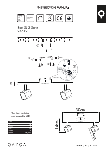 Mode d’emploi Qazqa 94619 Bart 2 Lampe