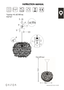 Hướng dẫn sử dụng Qazqa 94757 Feather Đèn