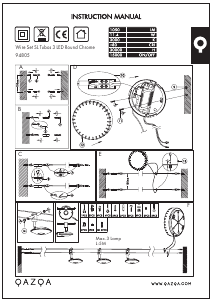 説明書 Qazqa 94805 Tubos 3 ランプ