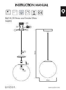 Manual Qazqa 94892 Ball Lampă