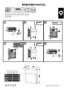説明書 Qazqa 95188 Numbers ランプ
