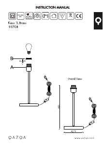 Mode d’emploi Qazqa 95314 Kaso Lampe