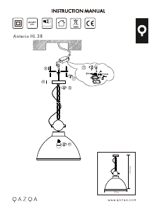 説明書 Qazqa 95765 Anterio 38 ランプ