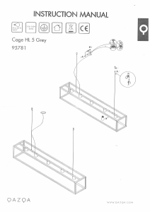 説明書 Qazqa 95781 Cage ランプ