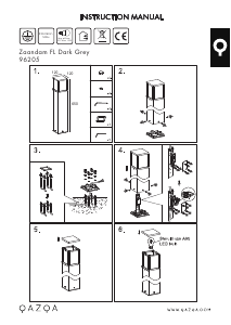 Manual Qazqa 96205 Zaandam Candeeiro