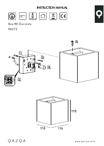 説明書 Qazqa 96575 Box ランプ