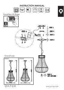 Manual Qazqa 96695 Excalibur Candeeiro