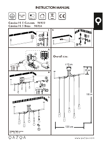 説明書 Qazqa 96923 Cavoba ランプ