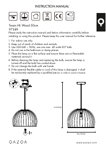 Manual Qazqa 97349 Twain Lampă